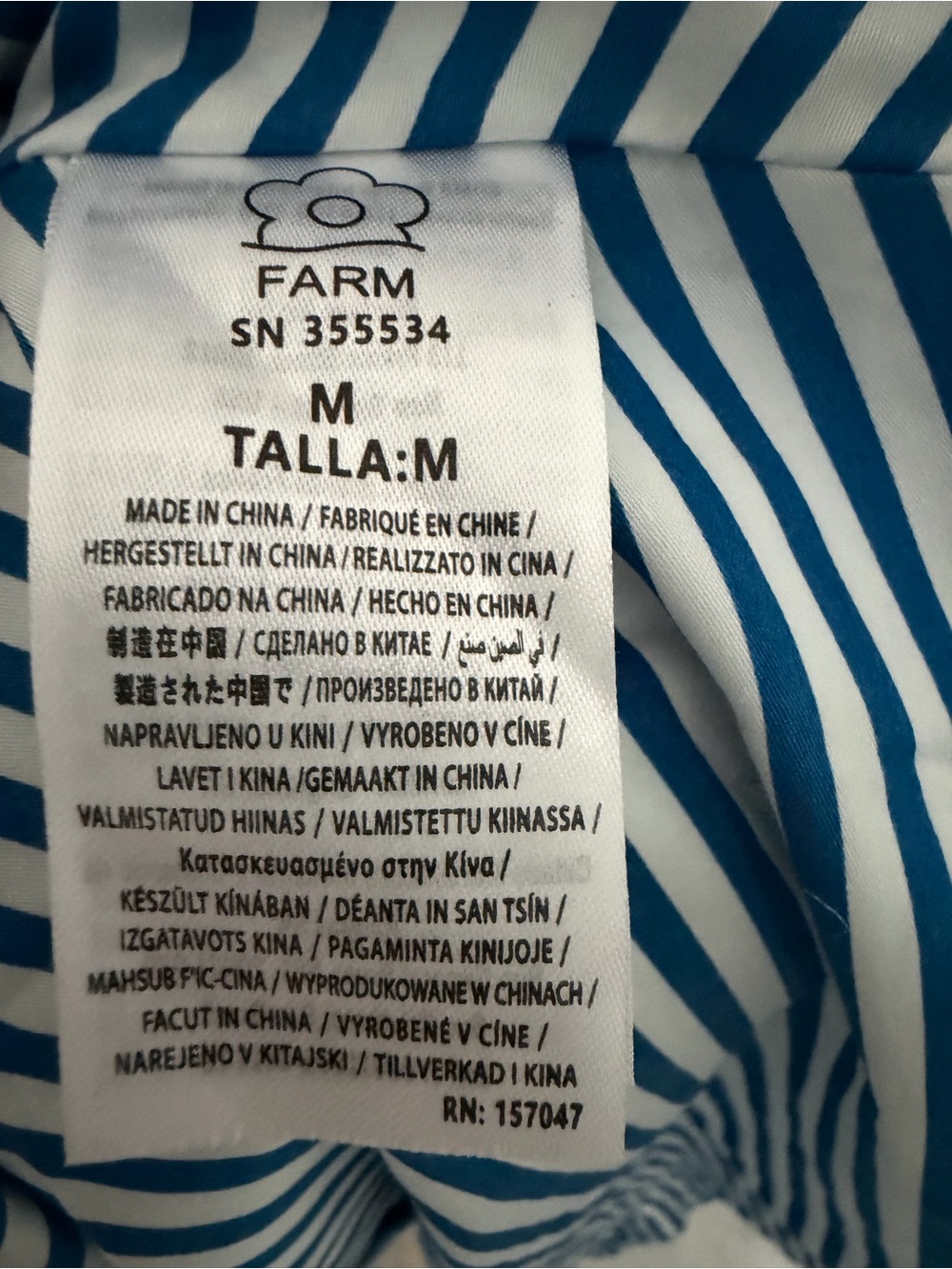 FARM Rio Blue Sky & White Striped Sundress with Red Floral Appliqué | M | NWT - Picture 9 of 10